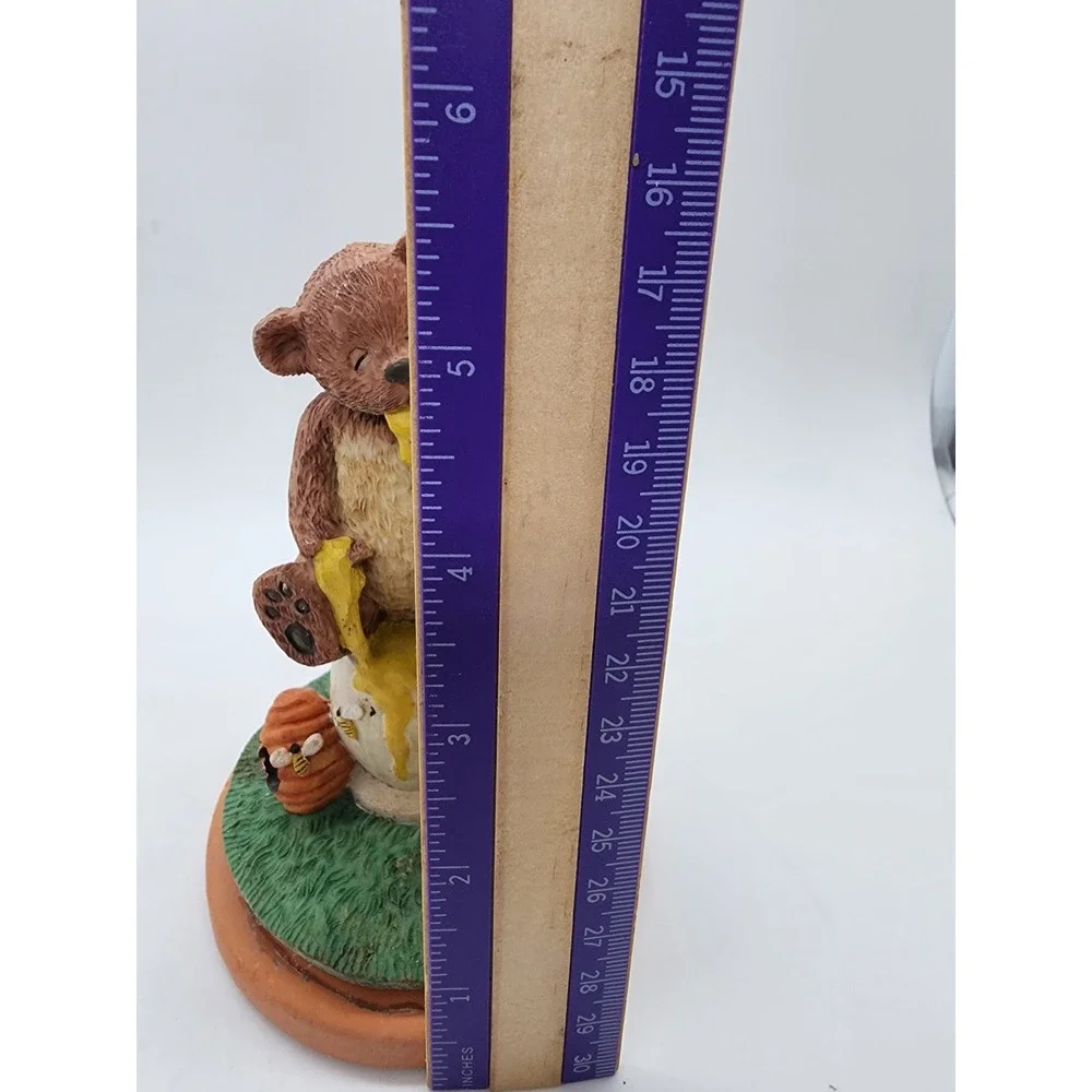 Vintage Handcrafted Teddy Bear Honey Pot Terracotta Cookie Stamp with 3D Handle